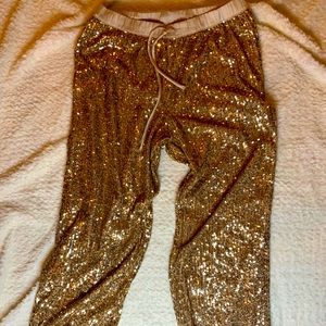 🆕Victoria’s Secret Sequin Jogger Pants Size S NWT